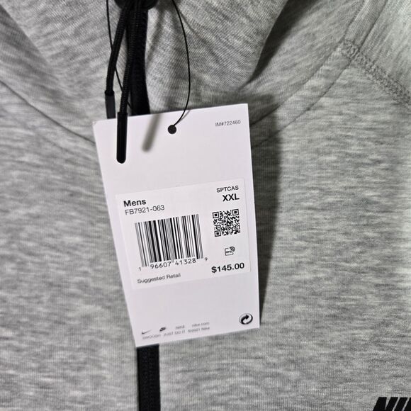 Nike Sportswear Tech Fleece Full Zip Hoodie Heather Grey Mens 2XL FB7921-063 XXL - Picture 2 of 7